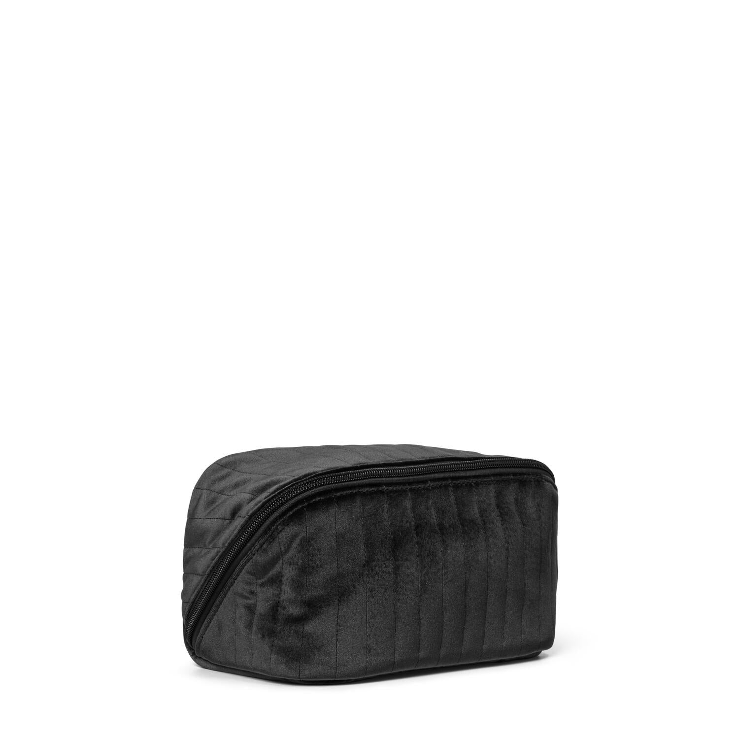 Velour Clam toilettaske – Obsidian